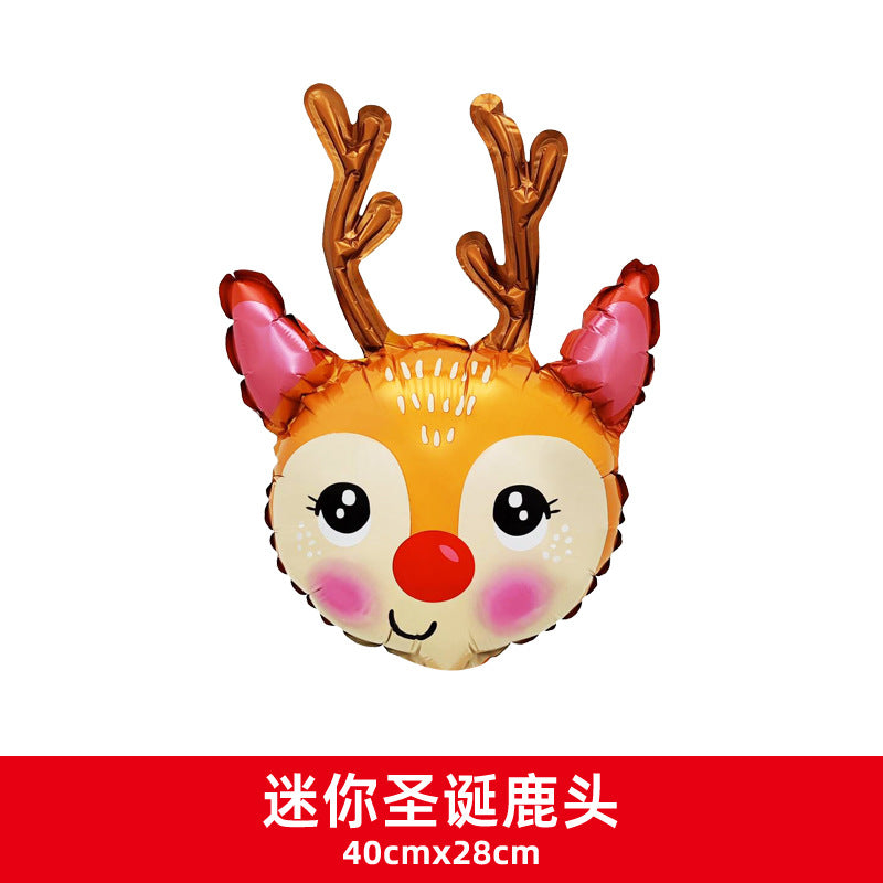 Christmas Party Decor Snowman Reindeer Cane Mini Foil Balloons Min.100PCS