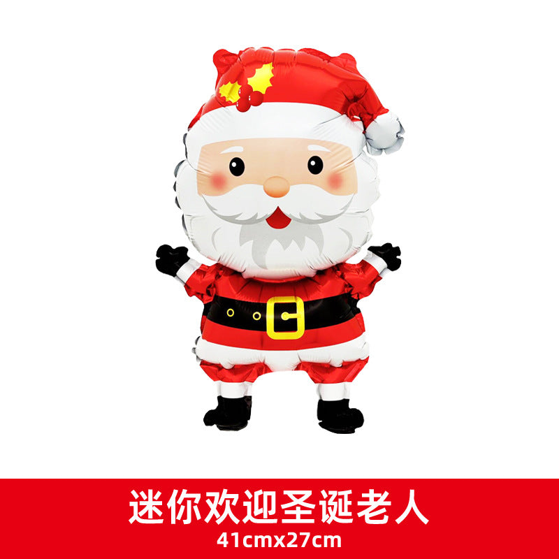 Christmas Party Decor Snowman Reindeer Cane Mini Foil Balloons Min.100PCS