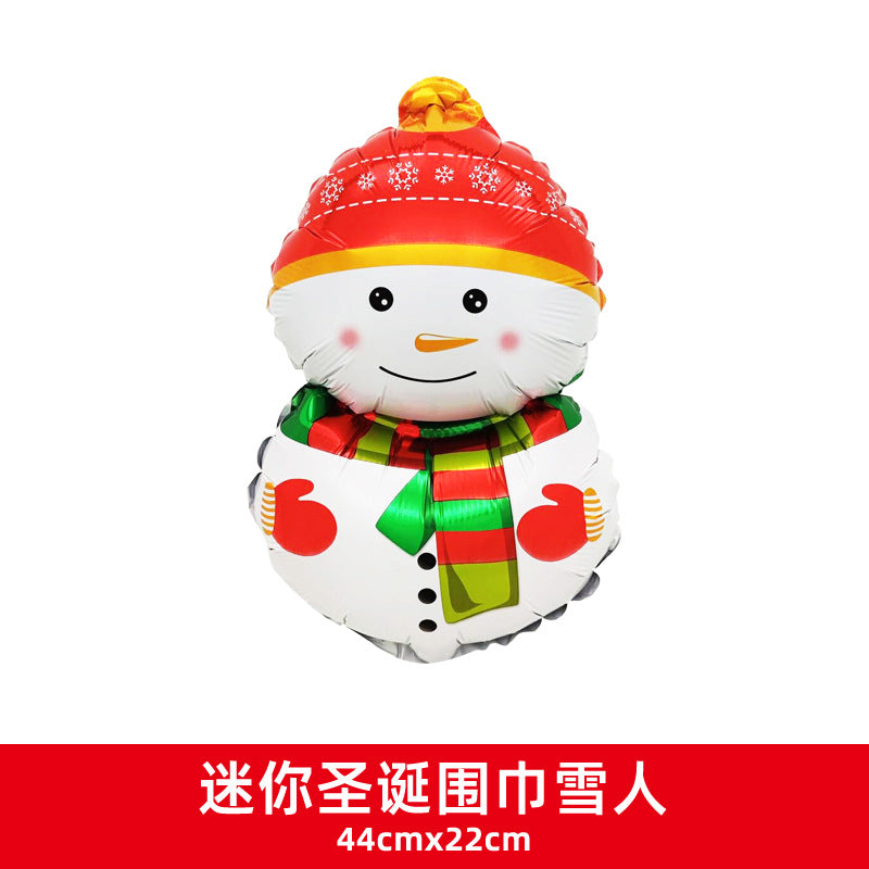Christmas Party Decor Snowman Reindeer Cane Mini Foil Balloons Min.100PCS