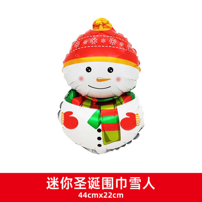Christmas Party Decor Snowman Reindeer Cane Mini Foil Balloons Min.100PCS