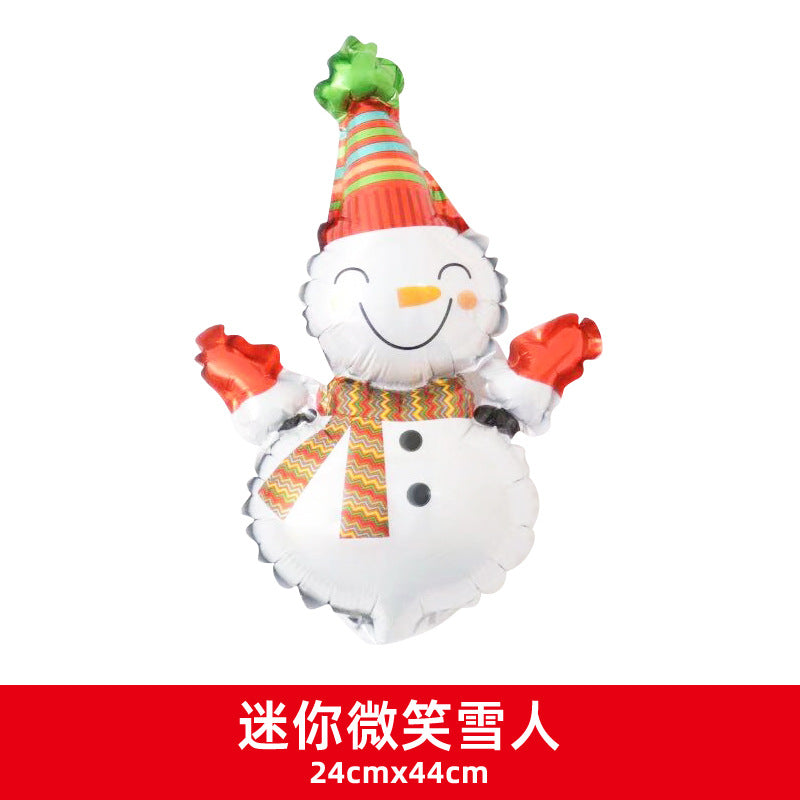 Christmas Party Decor Snowman Reindeer Cane Mini Foil Balloons Min.100PCS