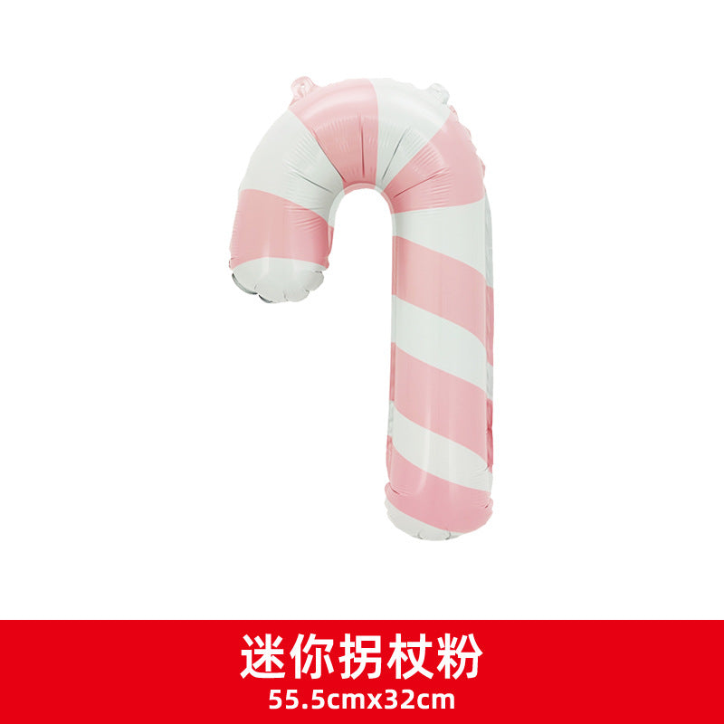 Christmas Party Decor Snowman Reindeer Cane Mini Foil Balloons Min.100PCS
