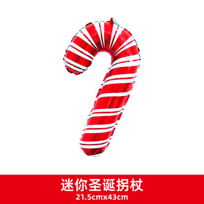 Christmas Party Decor Snowman Reindeer Cane Mini Foil Balloons Min.100PCS