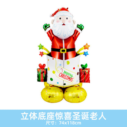 Christmas Party Decor 120cm Tree Santa Balloons Film Min.50PCS