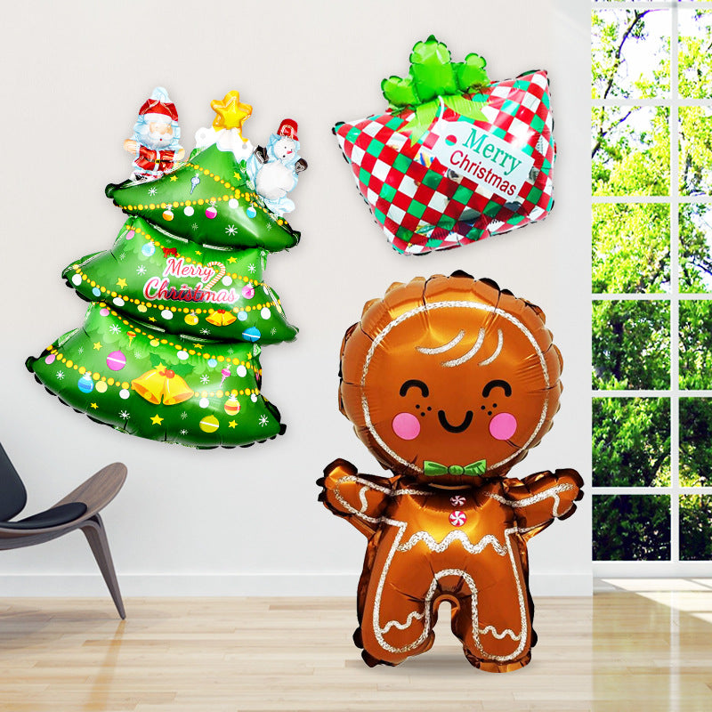Christmas Party Decor Snowman Reindeer Cane Mini Foil Balloons Min.100PCS