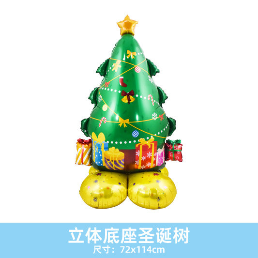 Christmas Party Decor 120cm Tree Santa Balloons Film Min.50PCS
